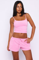 Causing Commotion Terry Singlet Pink
