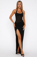 black and champagne dress Champagne Promises Maxi Dress Black
