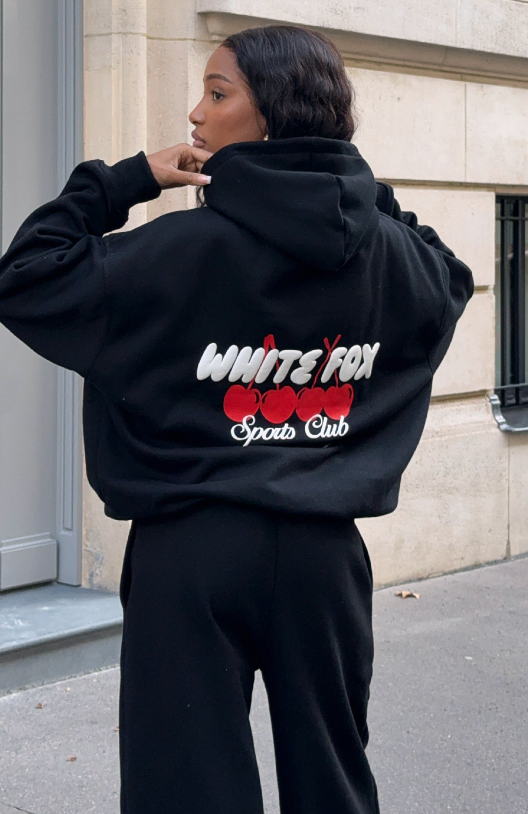 Club 14 Cassie Boxy Hoodie Black | White Fox Boutique US