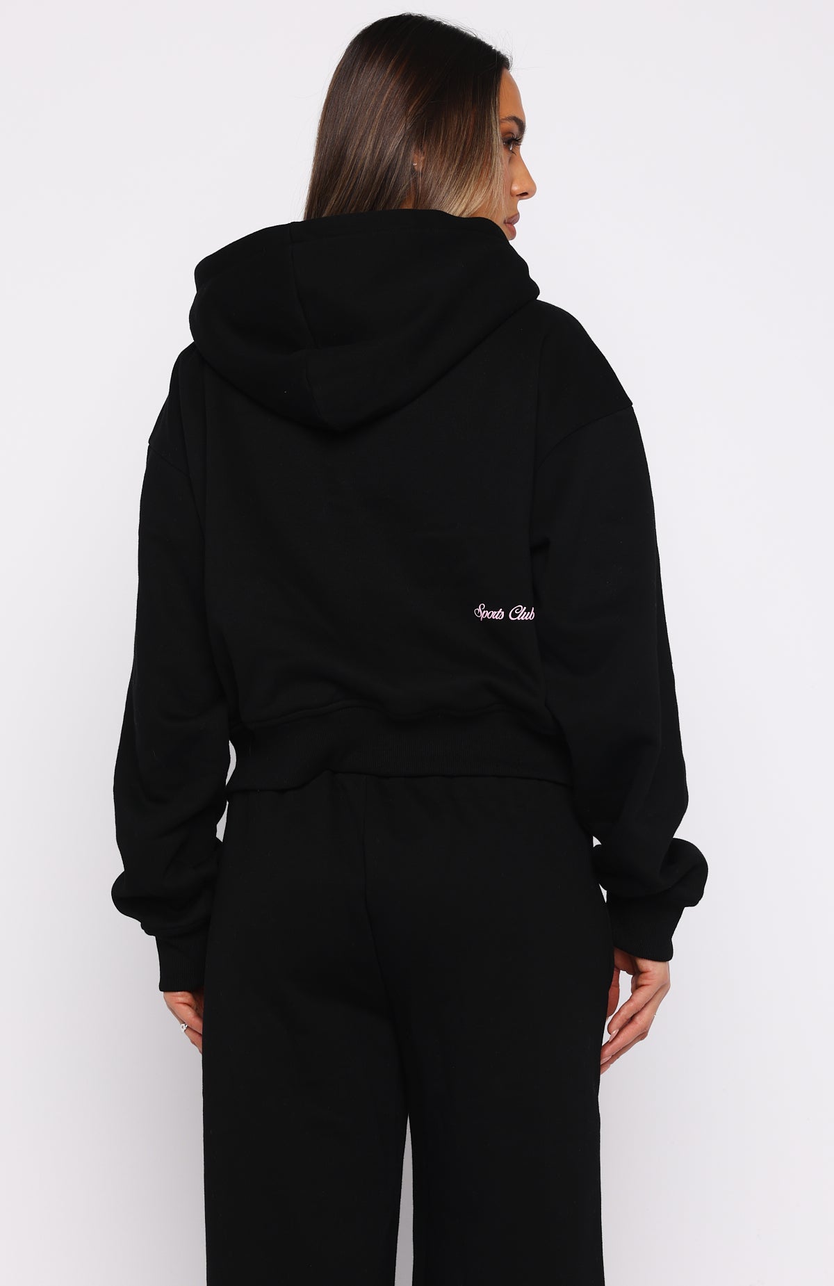 Club 14 Allie Boxy Zip Front Hoodie Black | White Fox Boutique US