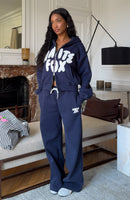 Club 14 Allie Wide Leg Sweatpants Navy
