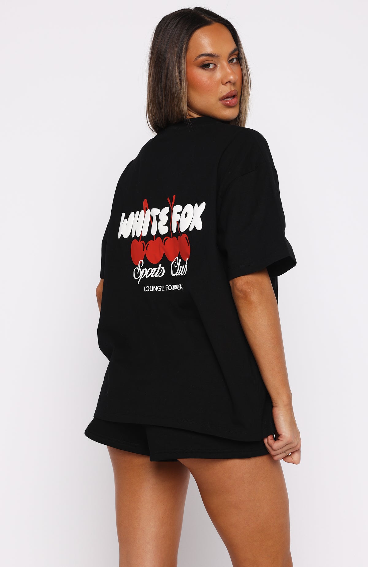 Club 14 Cassie Oversized Tee Black | White Fox Boutique US