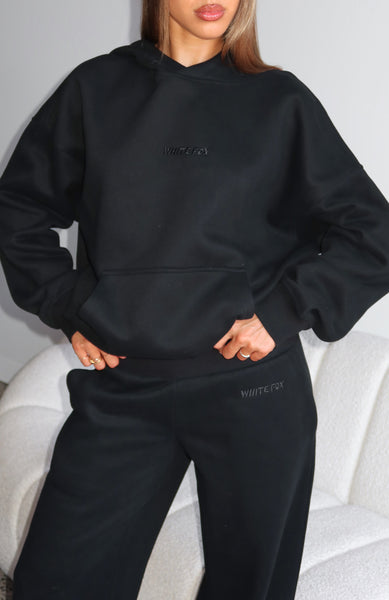 Come A Long Way Oversized Hoodie Black | White Fox Boutique US