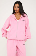 Core Classic Zip Front Hoodie Pink | White Fox Boutique US