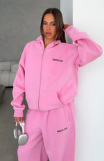 Core Classic Zip Front Hoodie Pink | White Fox Boutique US