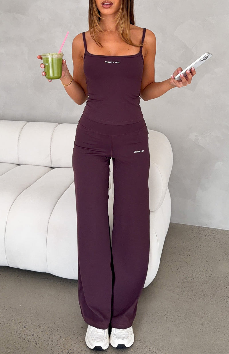 Core Strengths Wide Leg Pants Plum