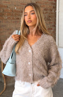 Cozy Vibes Knit Cardigan Taupe