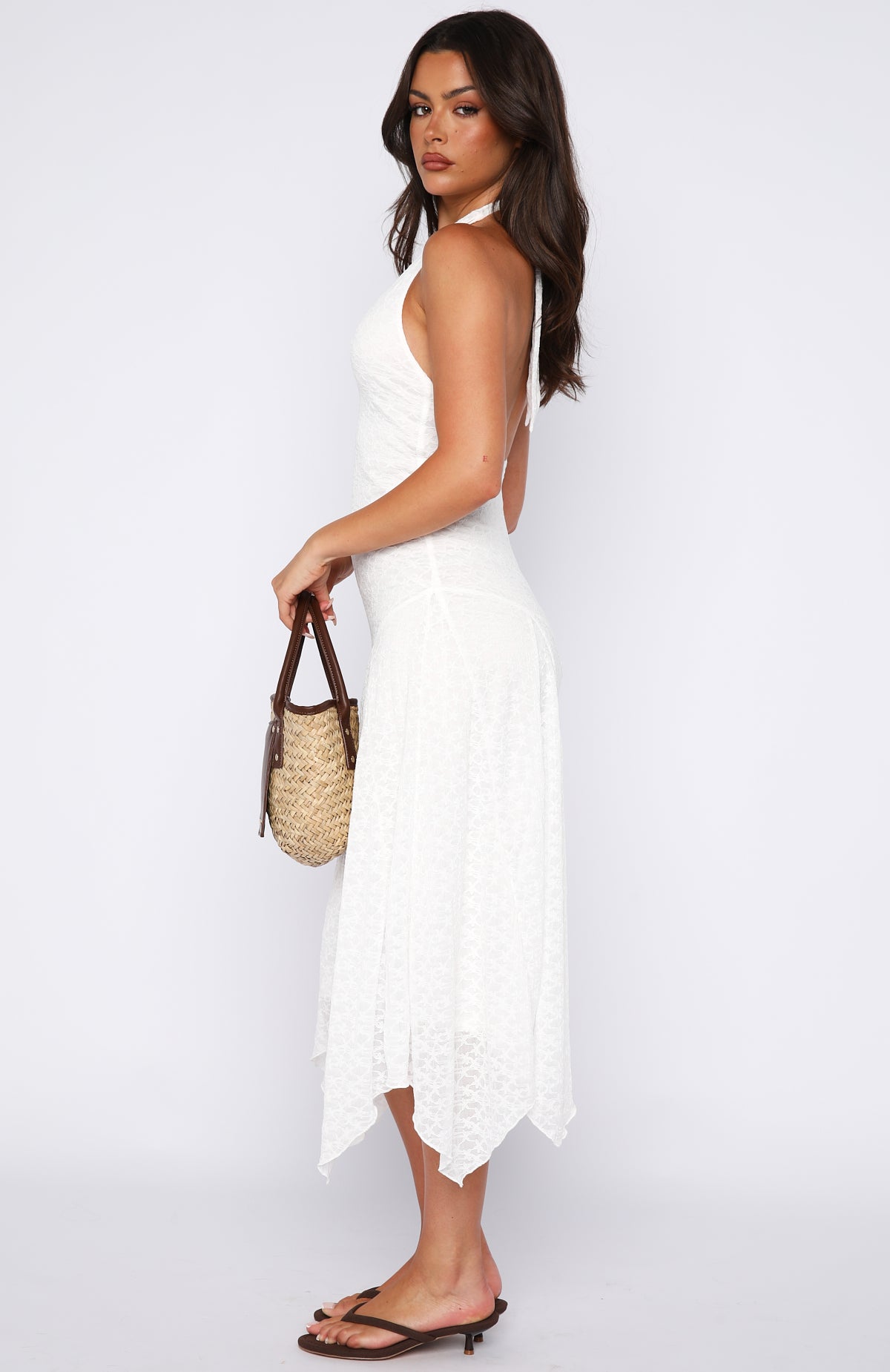 Crazy Little Thing Halter Midi Dress White Crazy Little Thing Halter Midi Dress White
