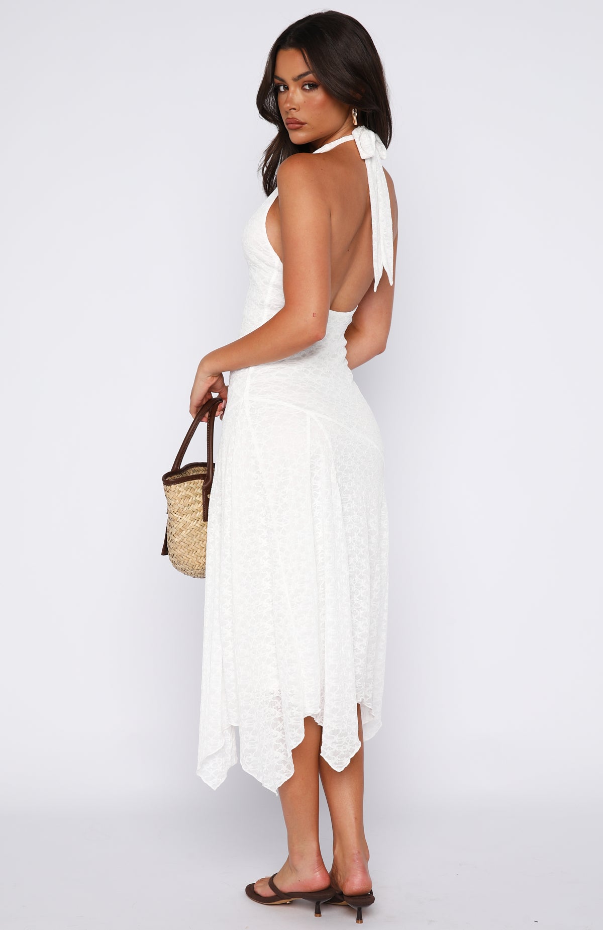 Crazy Little Thing Halter Midi Dress White Crazy Little Thing Halter Midi Dress White