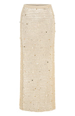 Dance With You Crochet Maxi Skirt Sand