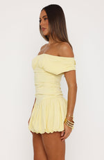 dare mini dress Dare Me Darling Off Shoulder Mini Dress Lemon
