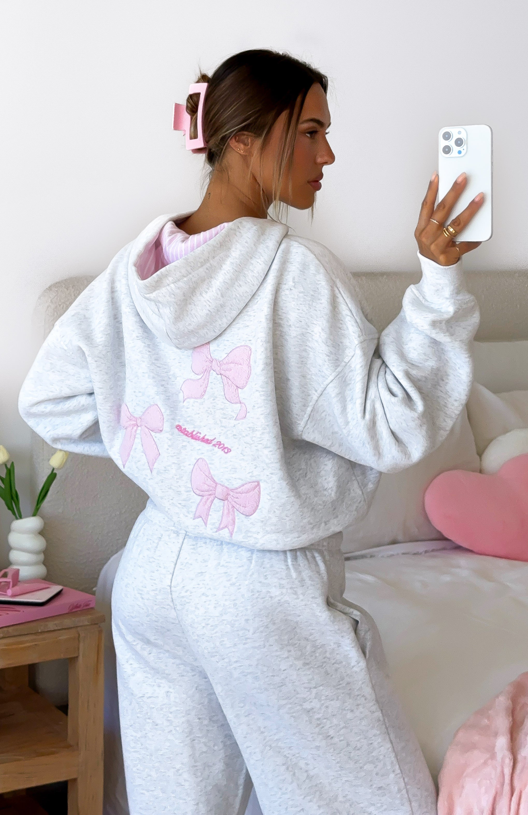 Daydreamers Madeline Oversized Hoodie Grey Marle | White Fox
