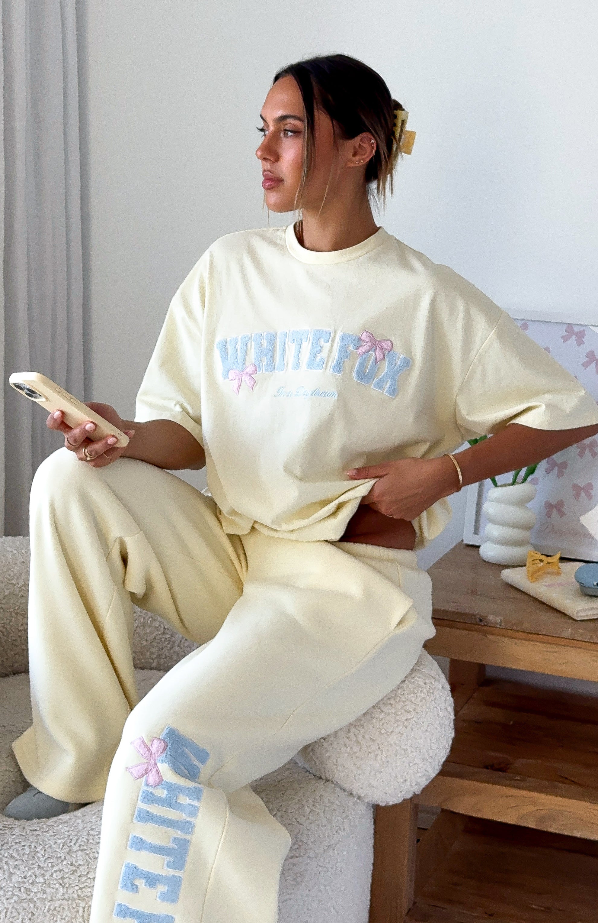 Daydreamers Madeline Oversized Tee Lemon | White Fox Boutique US
