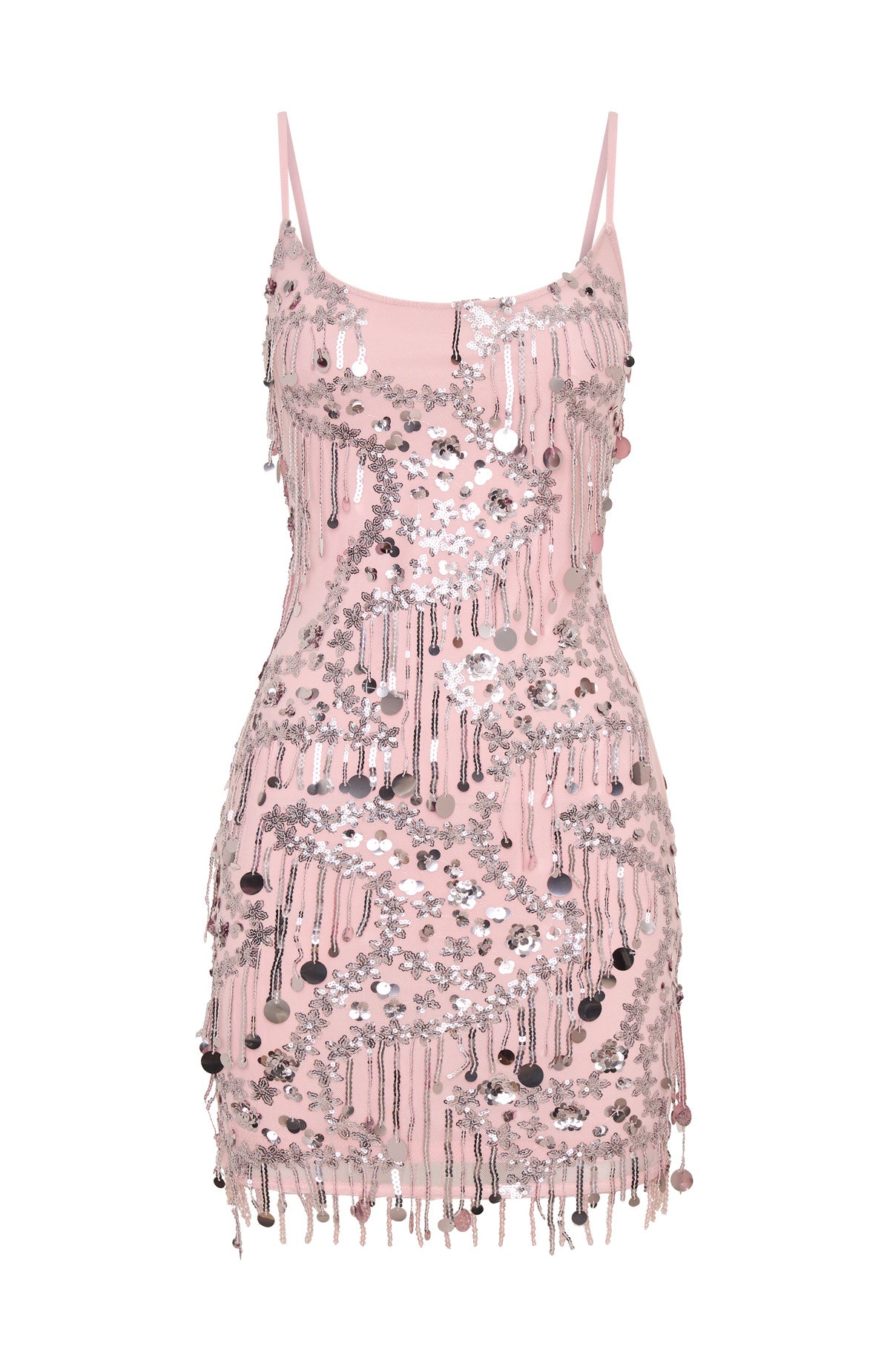 Decadent Daze Beaded Mini Dress Baby Pink Decadent Daze Beaded Mini Dress Baby Pink