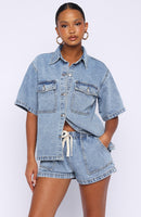Denim Daydream Button Up Shirt Mid Blue