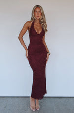 Destiny Lace Maxi Dress Burgundy Destiny Lace Maxi Dress Burgundy