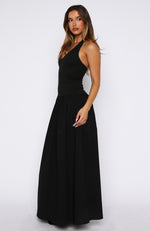 Dreamtime Halter Maxi Dress Black | White Fox Boutique US