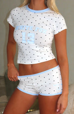 Find A Way Baby Tee White Polka Dot