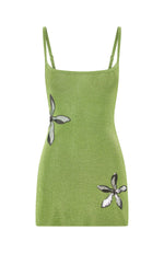 Flirty Fleur Knit Mini Dress Kiwi | White Fox Boutique US