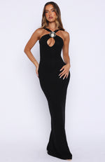 Forever On Vacation Knit Maxi Dress Black