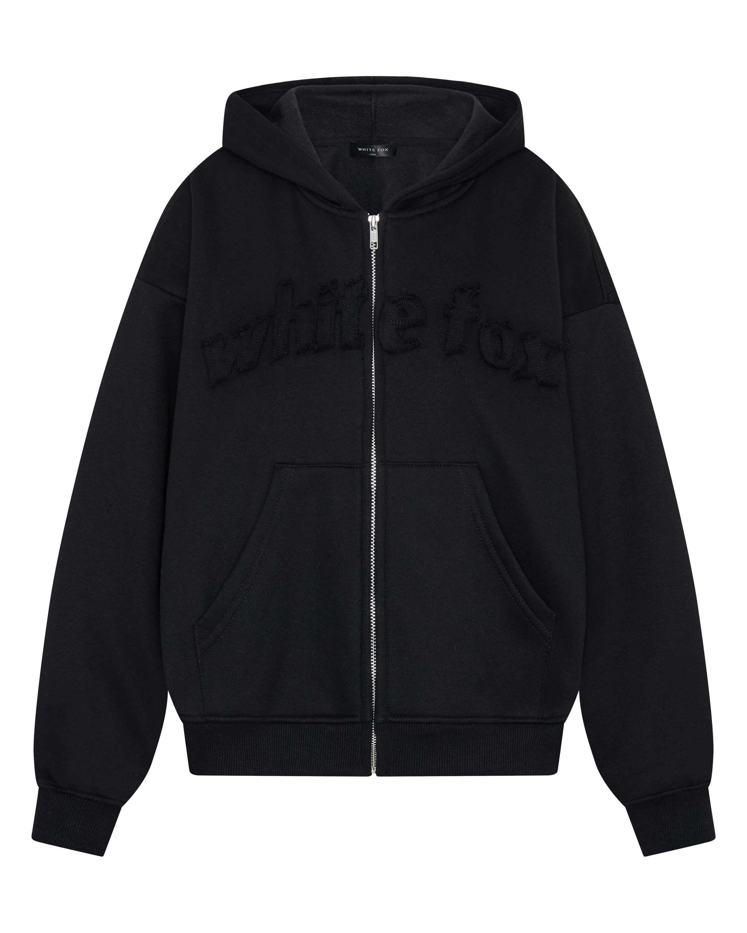 From The Archives Lexi Boxy Zip Front Hoodie Black | White Fox