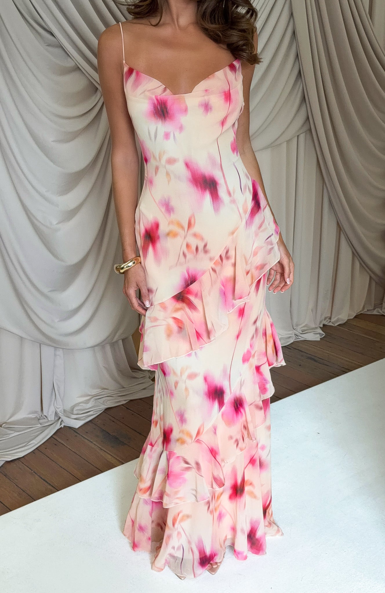 knee length dresses for ladies Garden Serenade Maxi Dress Champagne Hour