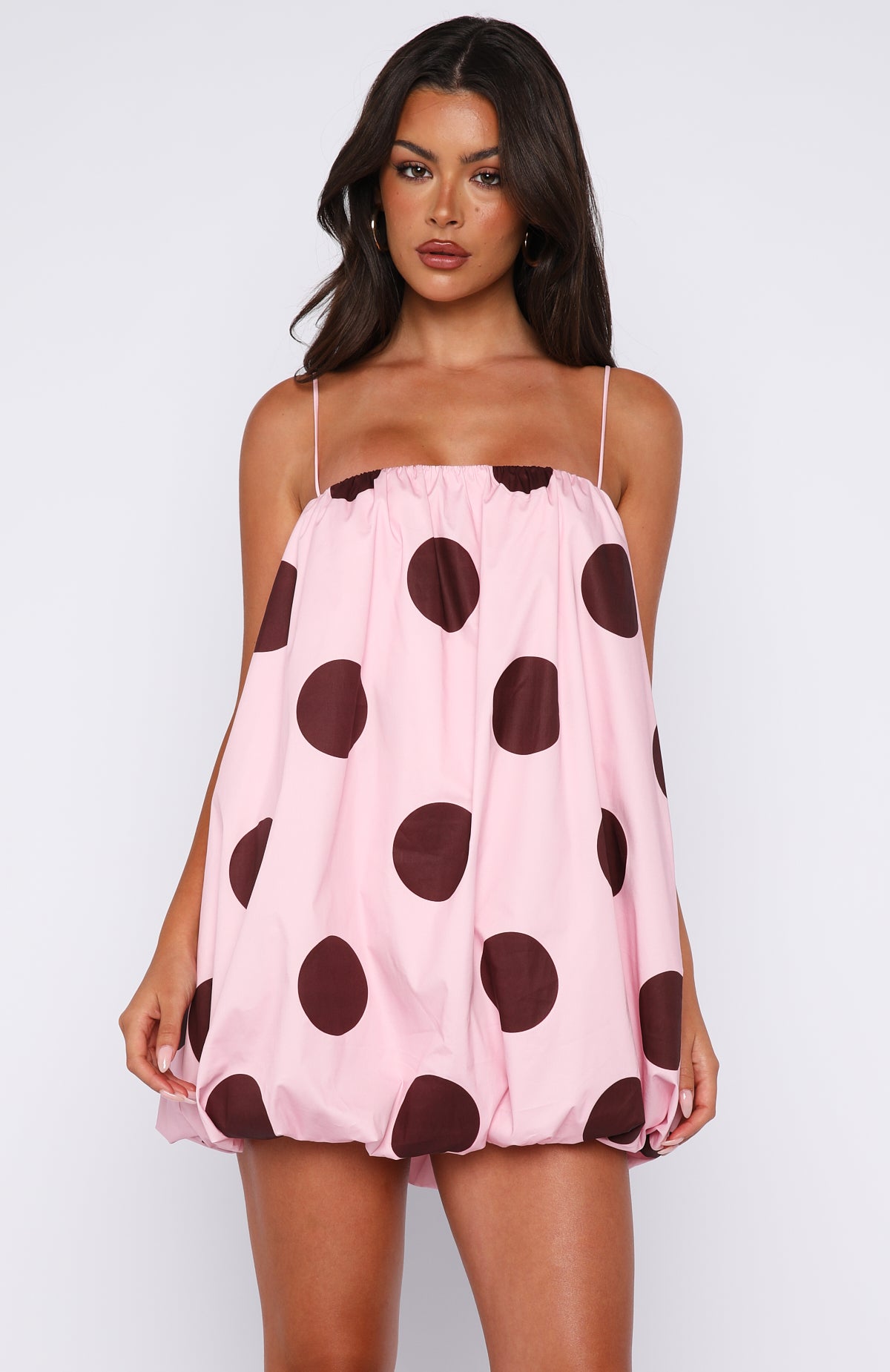 pink polka dot mini dress Gravity Lost The Soft Tides Halter Islamic Modest Layered Dress Style:Queen Lisa valentine's day collection