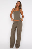 He Said She Said Pants Olive