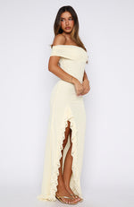 leon off shoulder maxi dress Icon In Motion Off Shoulder Maxi Dress Lemon