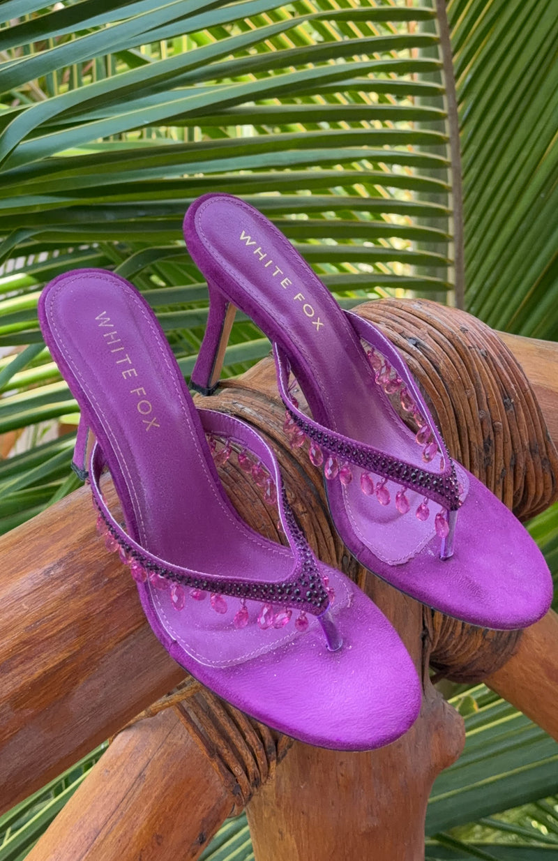 Jackie Mules Purple Faux Suede