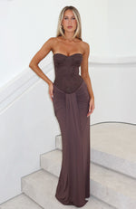 hot kiss maxi dress The Girl Strapless Chocolate Size:US 8.5 Nyx Pink Backless Knitted high neck wedding gown Cold machine wash