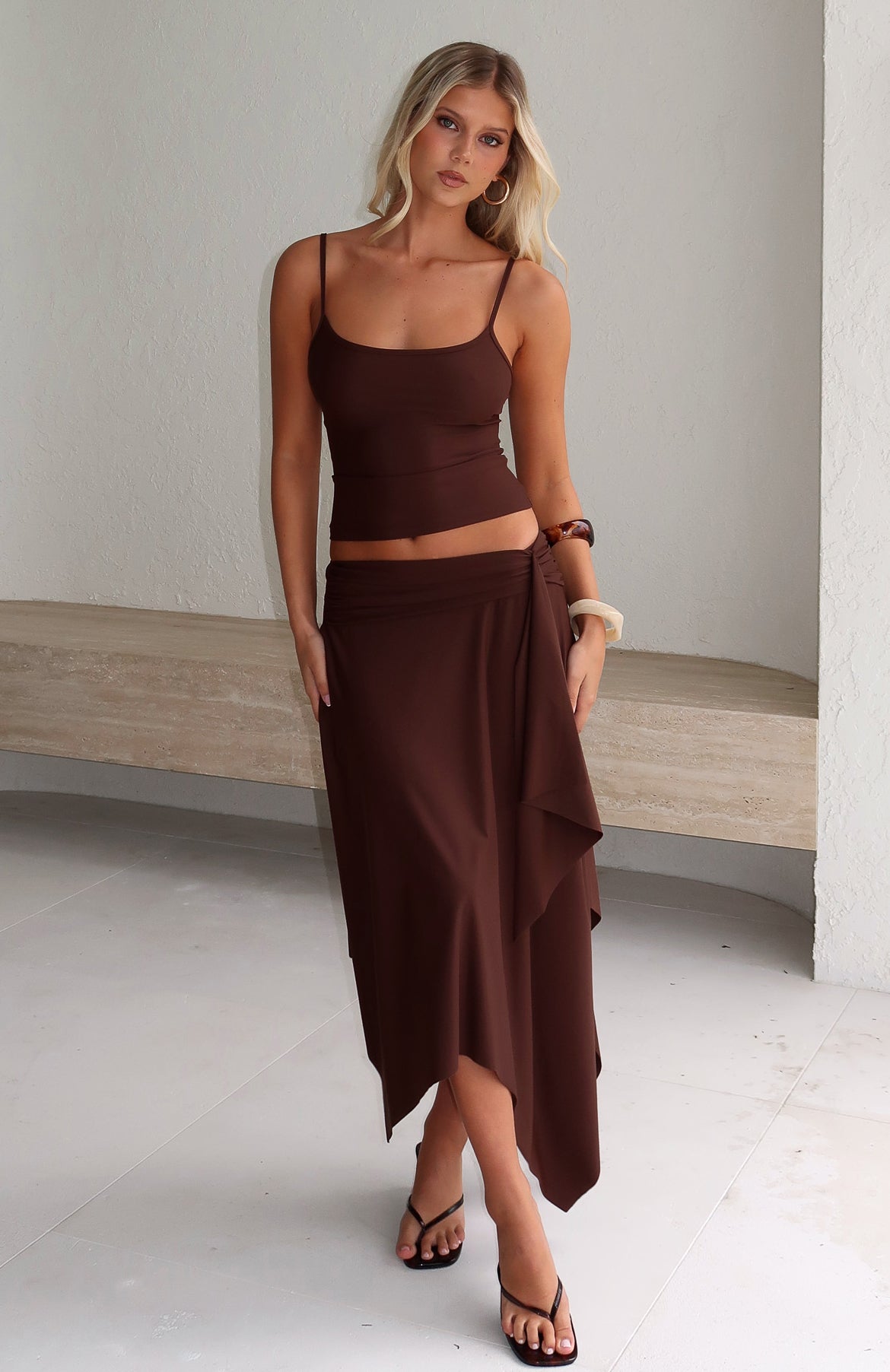 Free All Night Midi Skirt Chocolate | White Fox Boutique US