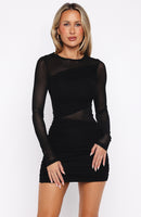 Like It Like That Long Sleeve Mini Dress Black