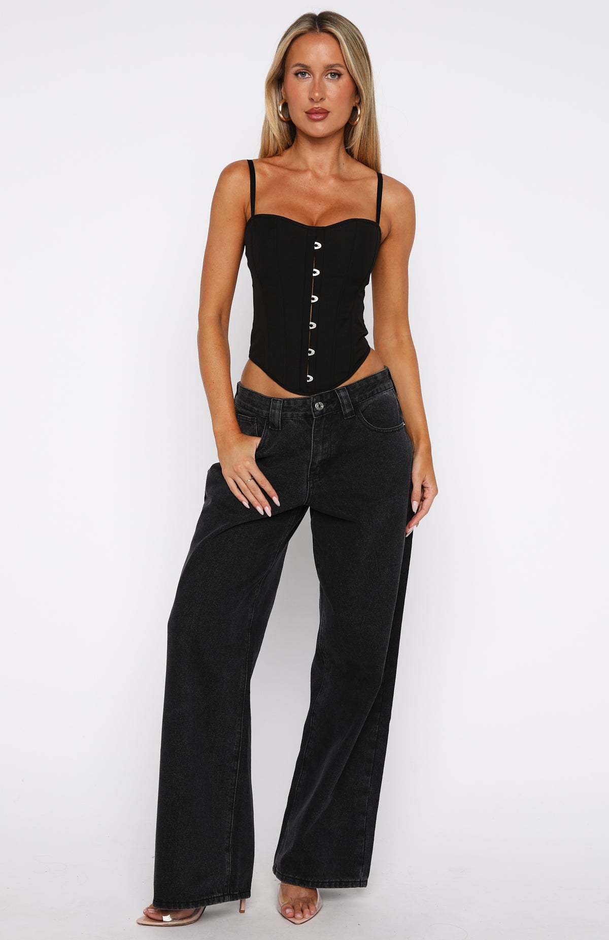 Lost In Paris Bustier Black | White Fox Boutique US