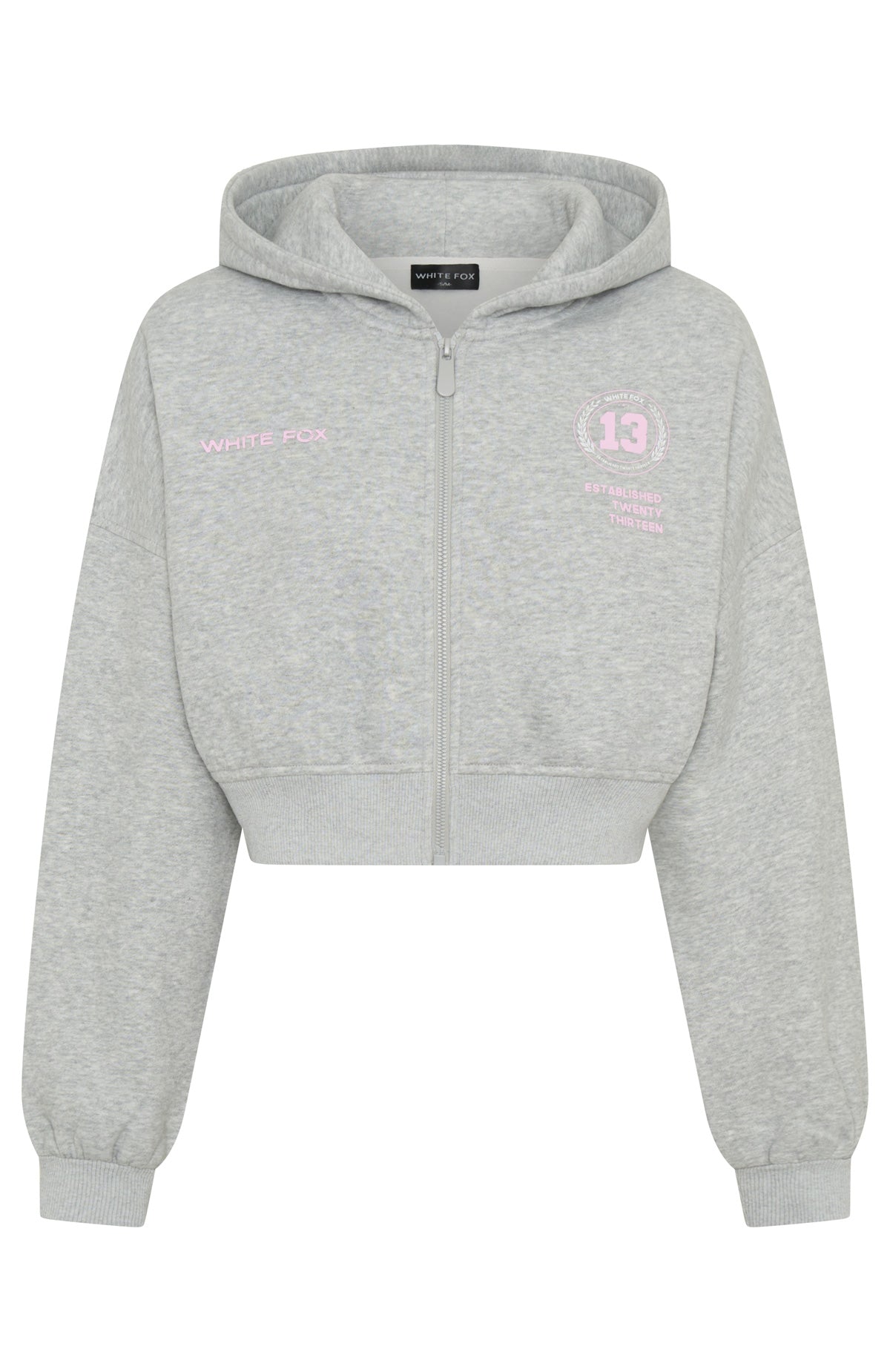 Love For The Game Cropped Zip Hoodie Dark Grey Marle | White Fox