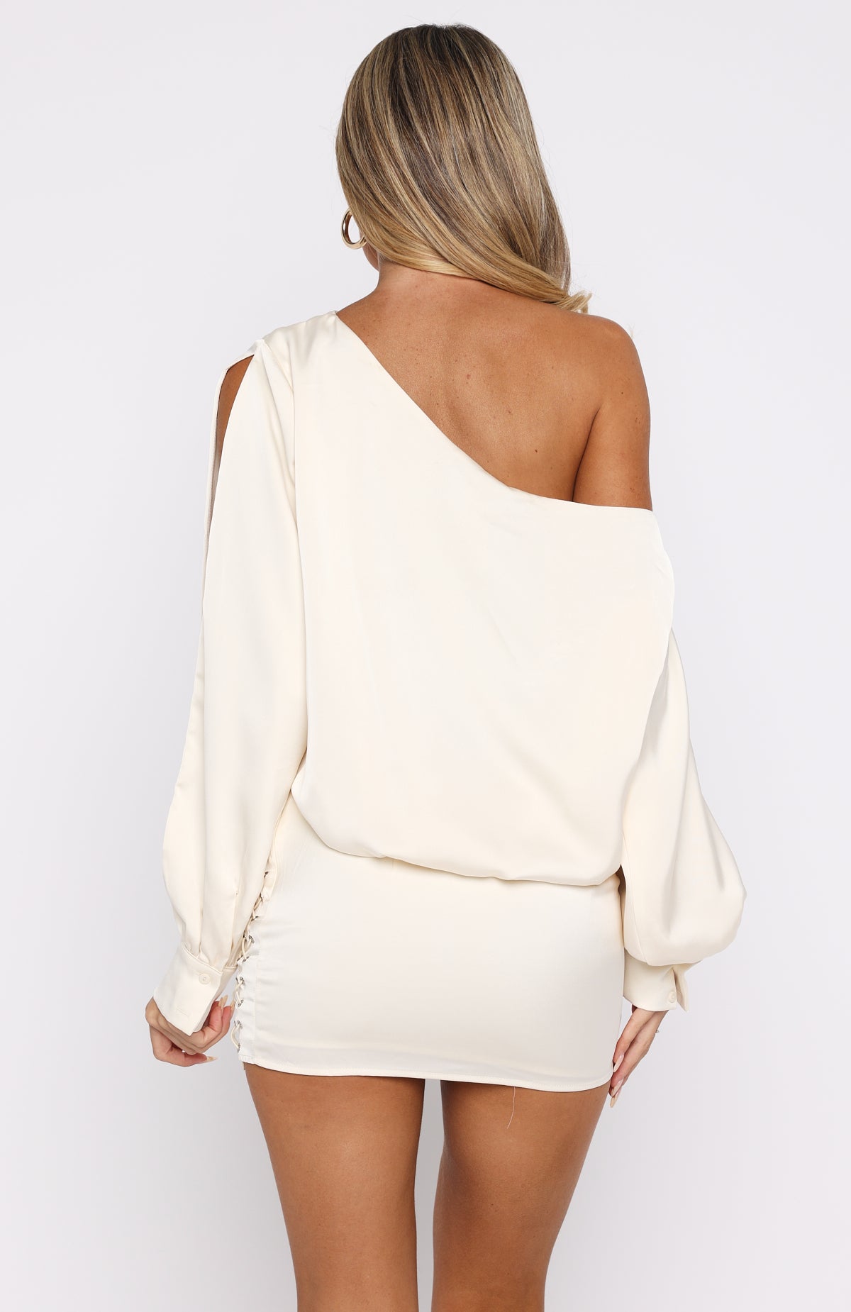 Love Letter Long Sleeve Mini Dress Off White Love Letter Long Sleeve Mini Dress Off White