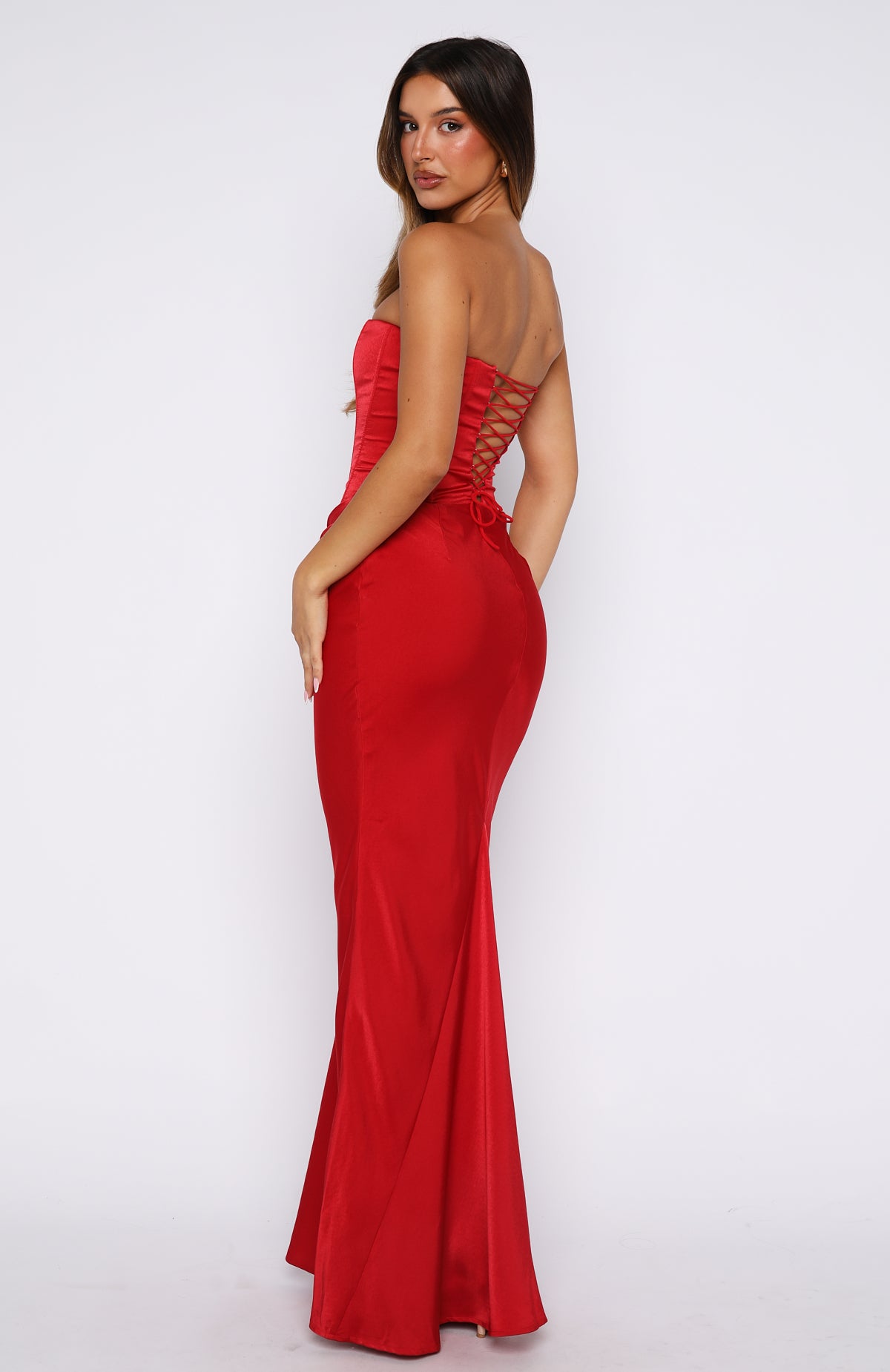 orchid color bridesmaid dresses RED VOLUME SCULPTED GOWN | CULT MIA main image 0