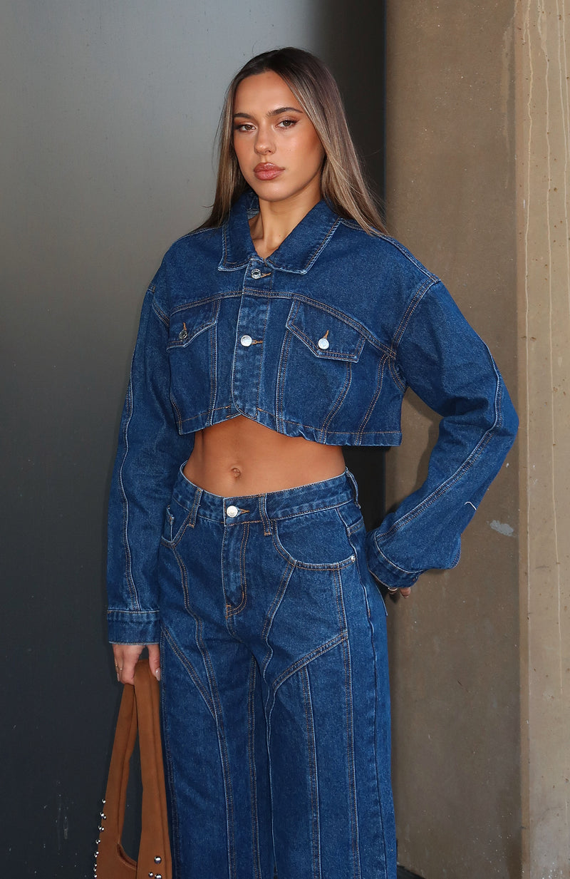 Love You Again Denim Jacket Dark Blue Wash