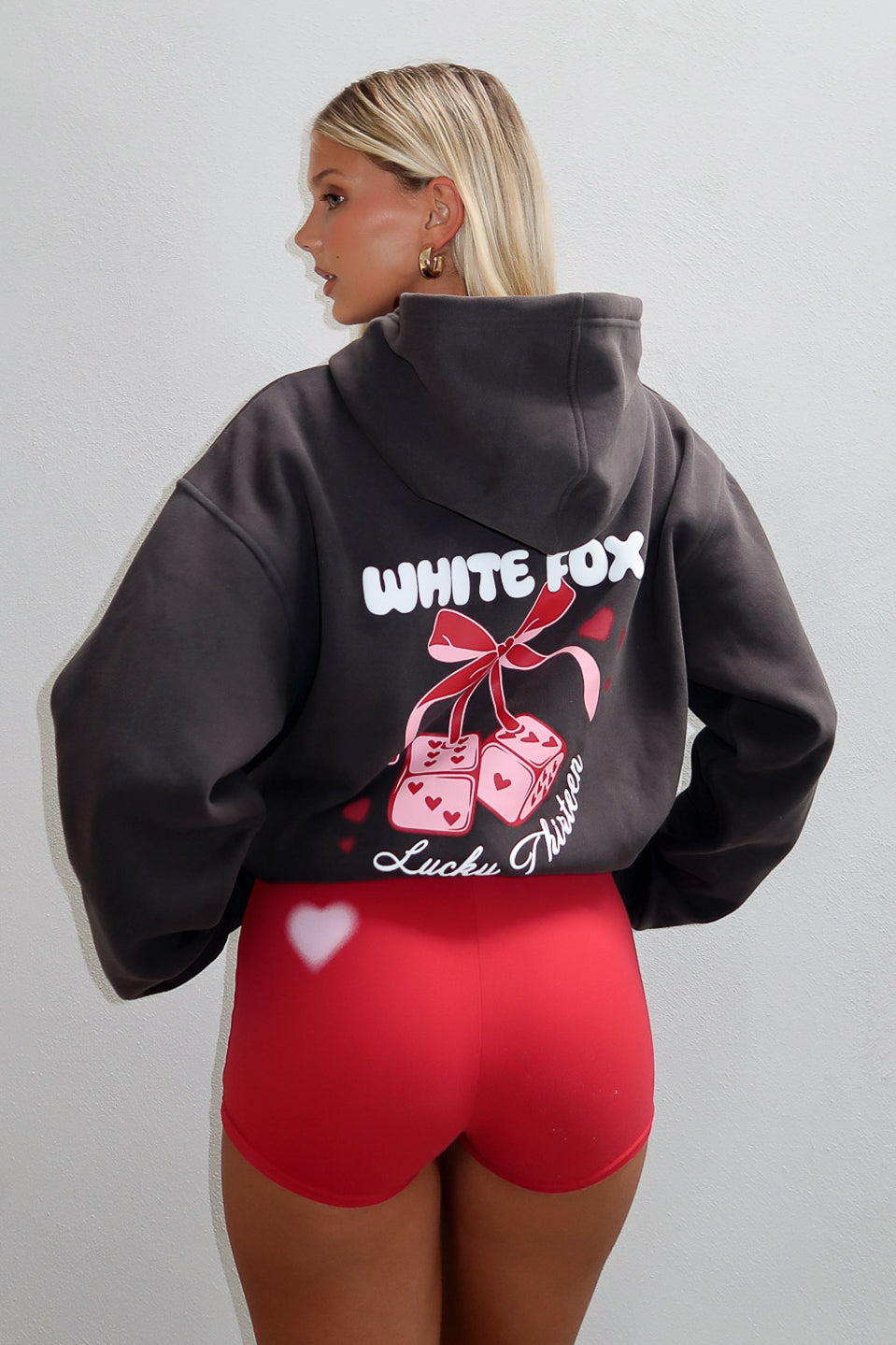 Lucky Thirteen Cheyenne Oversized Hoodie Charcoal | White Fox