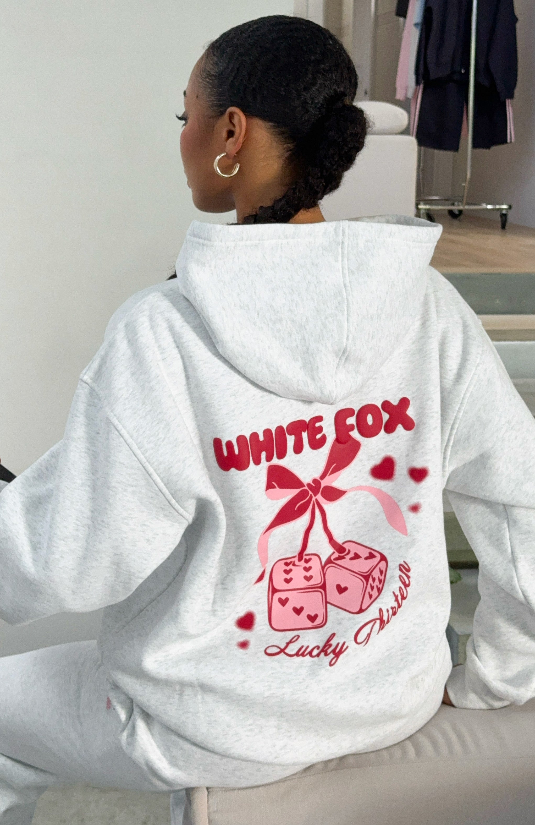Lucky Thirteen Cheyenne Oversized Hoodie Grey Marle | White Fox