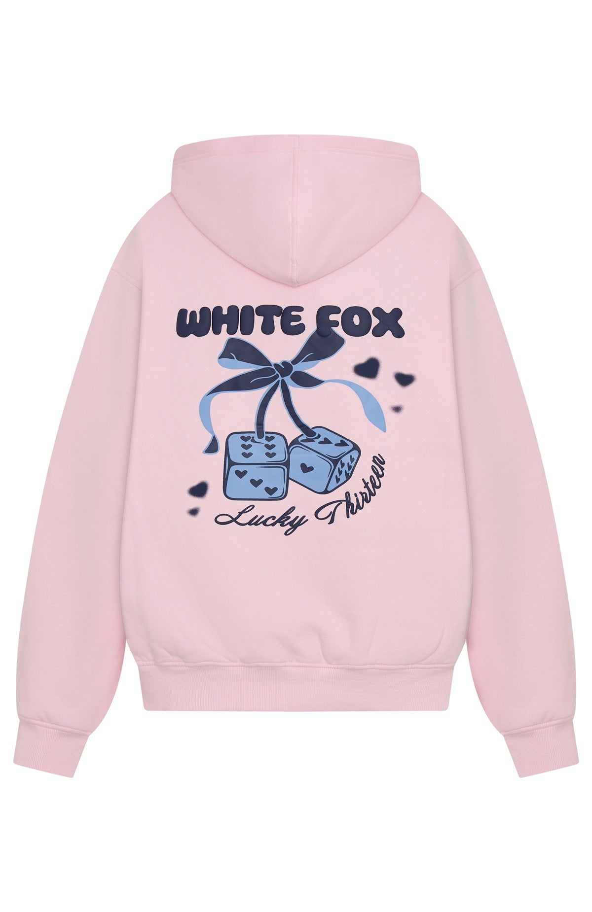 Lucky Thirteen Cheyenne Oversized Hoodie Soft Pink | White