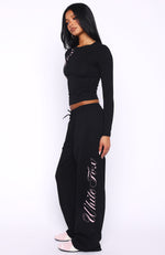 Luxurious Girl Track Pants Black | White Fox Boutique US