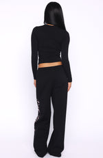 Luxurious Girl Track Pants Black | White Fox Boutique US