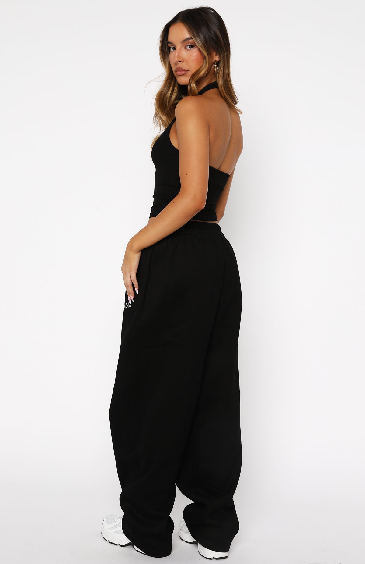 Make It Or Break It Barrel Leg Sweatpants Black | White Fox