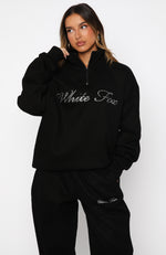 Make It Or Break It Quarter Zip Sweater Black | White Fox Boutique US