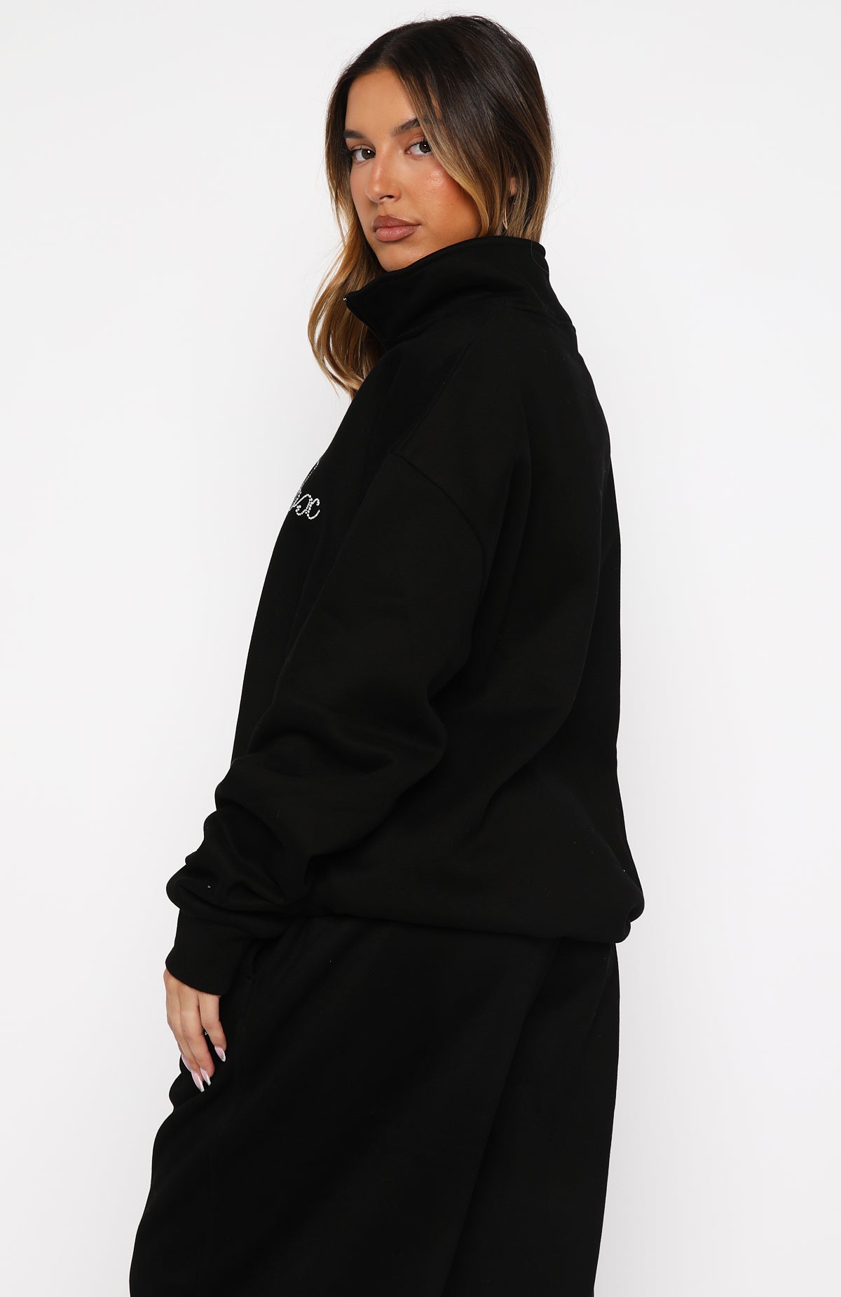 Make It Or Break It Quarter Zip Sweater Black | White Fox Boutique US