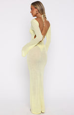 Malta Mermaids Long Sleeve Maxi Dress Lemon