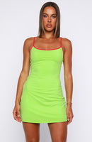 Maybe Later Mini Dress Lime Fizz
