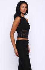 Mesmerised Eyes Off Shoulder Top Black | White Fox Boutique US
