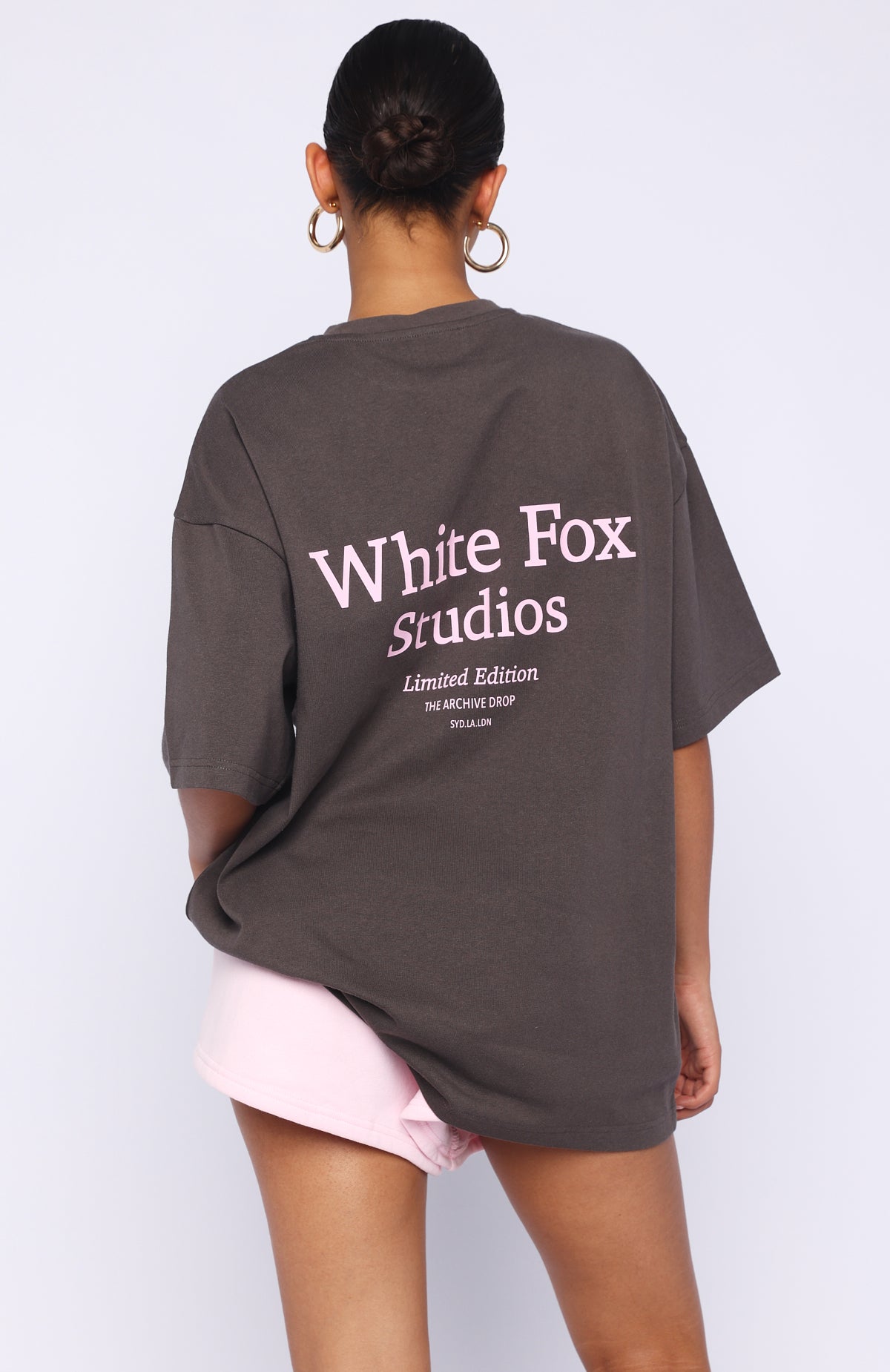VR × LUCY TEE CHARCOAL Midnight Chill Oversized Tee Charcoal | White Fox Boutique US